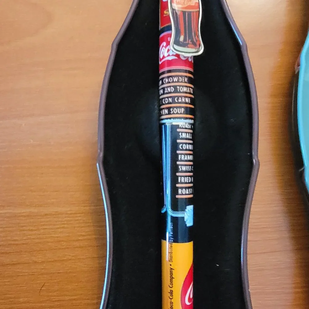Coca Cola Pen and Tin Pen Case! New!